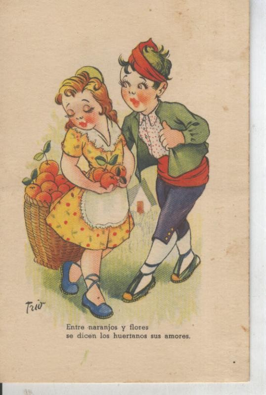 Postal 011327: Pareja infantil de baturros, dibujo de Trio ?