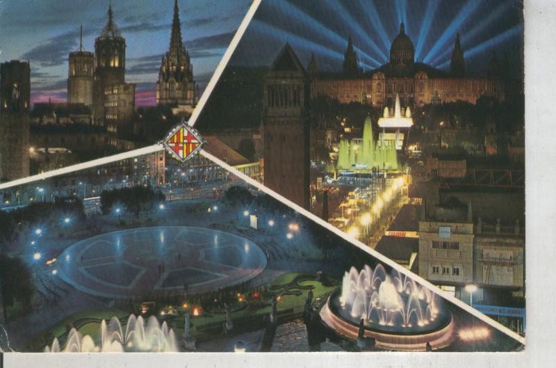 Postal 011355: Vistas nocturnas de Barcelona