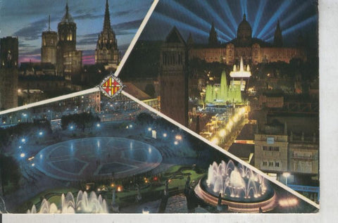 Postal 011355: Vistas nocturnas de Barcelona