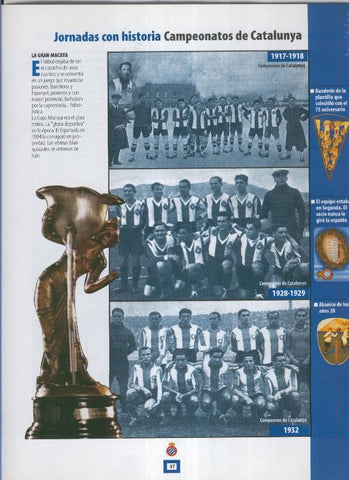 Espanyol Lamina 22: Equipos de 1917/18, 1928/29 y 1932