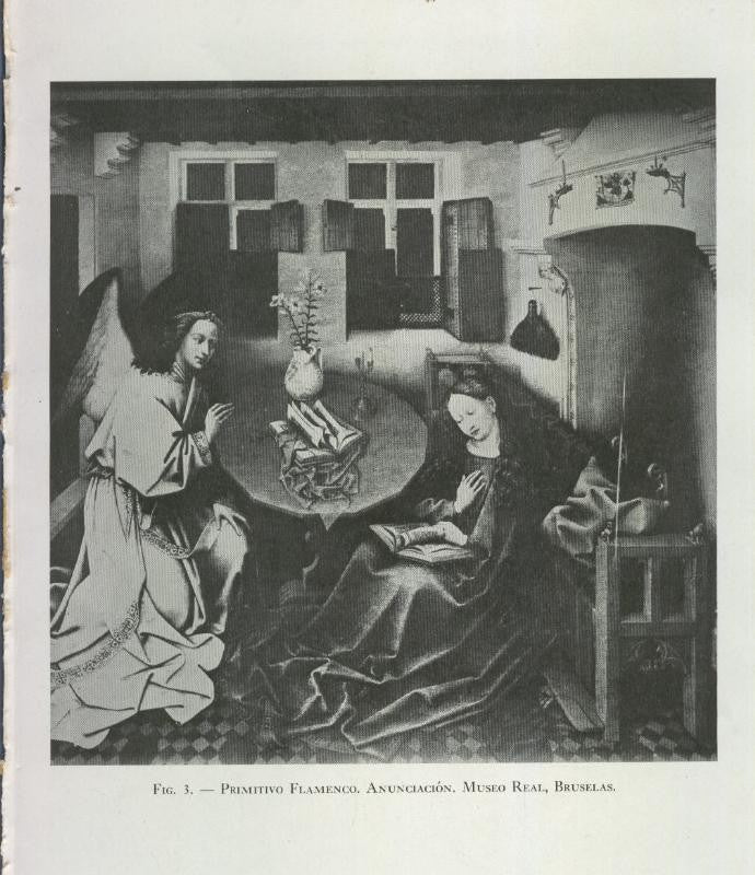 Jesus en el arte: Lamina 02: Primitivo flamenco, anunciacion, museo real de Bruselas