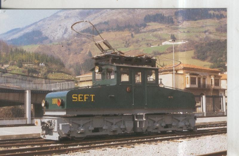 Postal 011391: Locomotora electrica 101 de FFCC S.Sebastian a la frontera