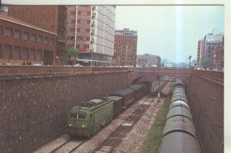 Postal 011414: El tren de Casp en la Avda Roma de Barcelona en los años 60