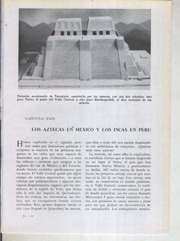 Historia del Mundo bloque 29: Los aztecas en mexico y los incas en peru