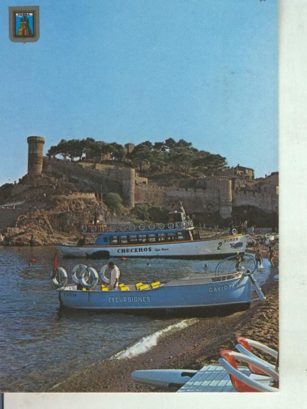 Postal 011451: Playa y barcas en Tossa de Mar, Girona