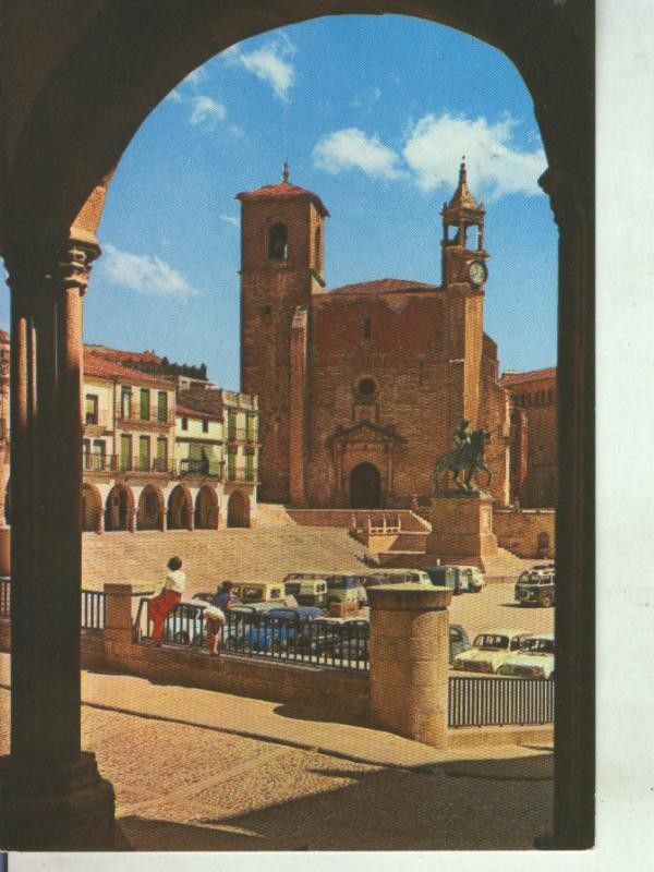 Postal 011454: Plaza Mayor e Iglesia de San Martin de Trujillo
