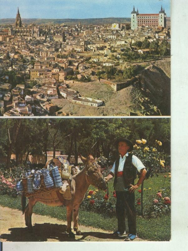 Postal 011460: Vista general y vendedor tipico de Toledo