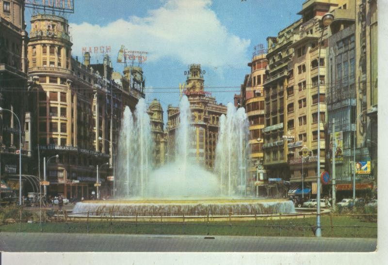 Postal 011511: Plaza Caudillo y Fuente Monumental en Valencia
