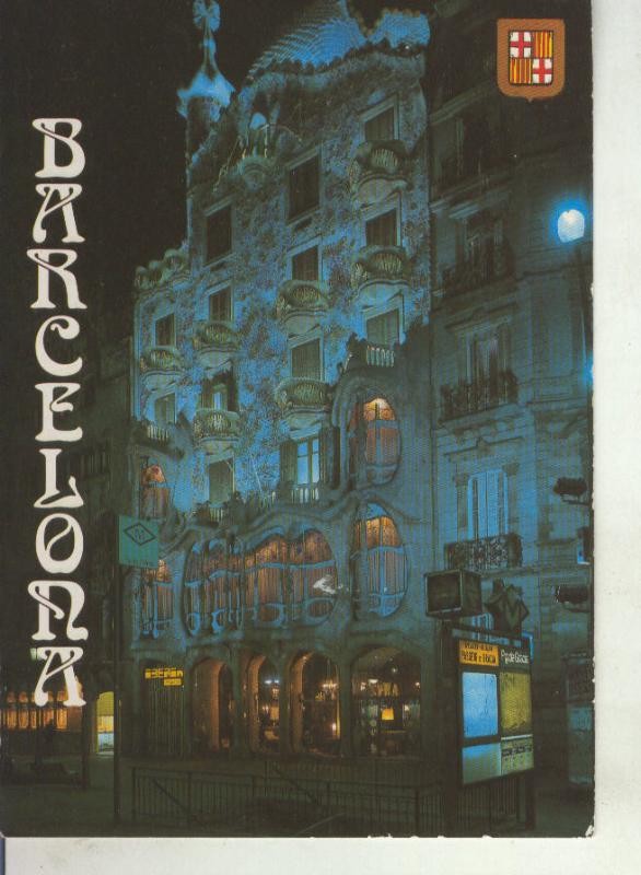Postal 011580: Fachada casa Batllo en Barcelona