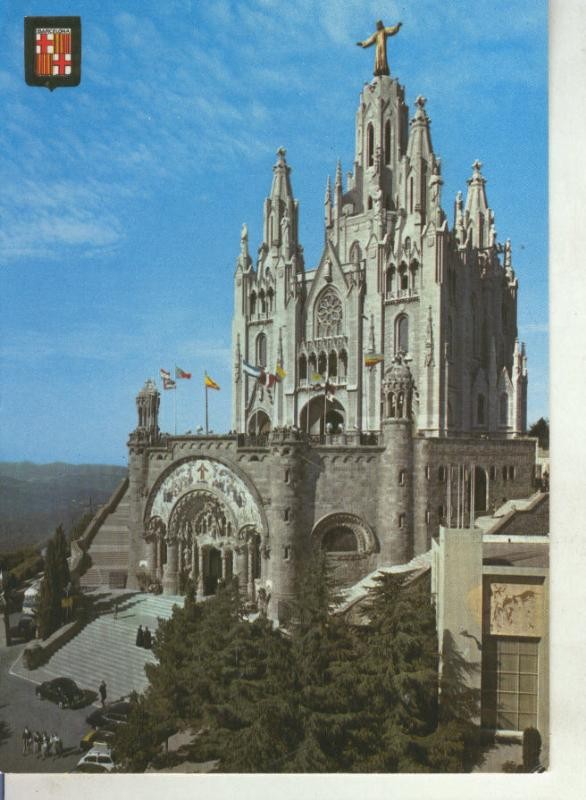 Postal 011581: Templo expiatorio del Tibidabo en Barcelon