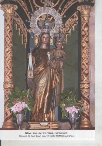 Postal 011754: Virgen Ntra Sra del Carmen, patrona San Juan Bautista de Amandi,Asturias