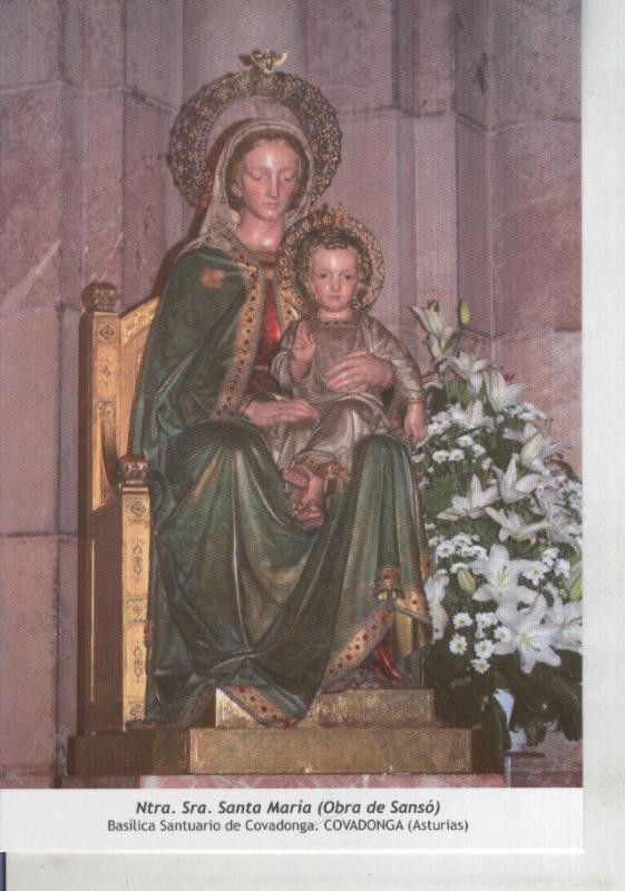 Postal 011758: Virgen Ntra Sra Santa Maria, basilica de Covadonga, Asturias
