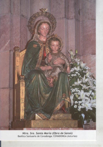 Postal 011758: Virgen Ntra Sra Santa Maria, basilica de Covadonga, Asturias
