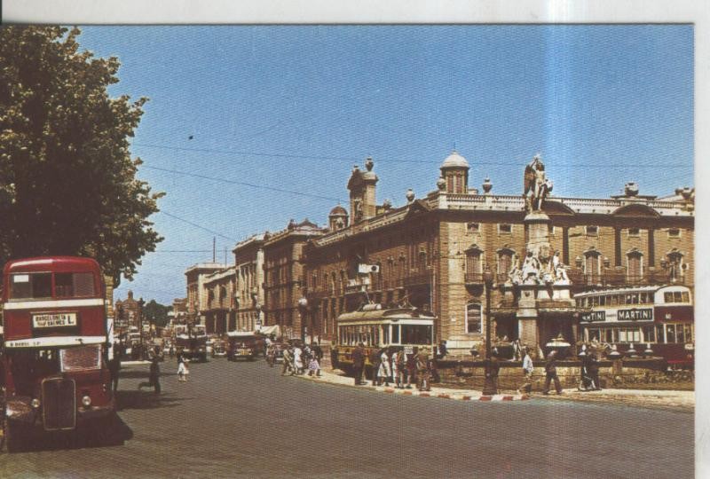Postal 011837: Transportes Urbanos de Barcelona en Plaza Palacio en 1959