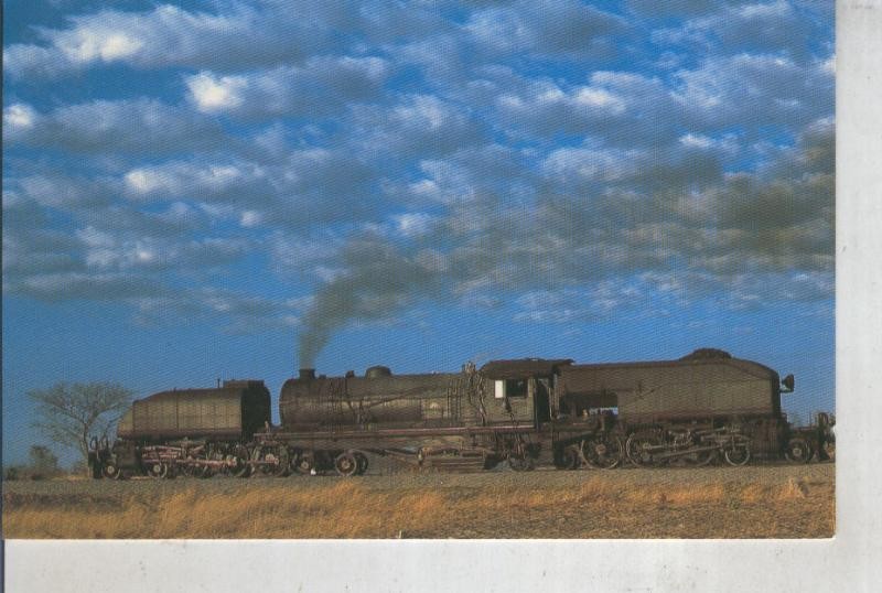 Postal 011875: NRZ clase 15 en linea Victoria Falls a Bulawayo en 1985