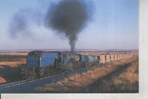 Postal 011877: REGM numero 9 con tren mineral de oro cerca de Randfontein,agosto 1985