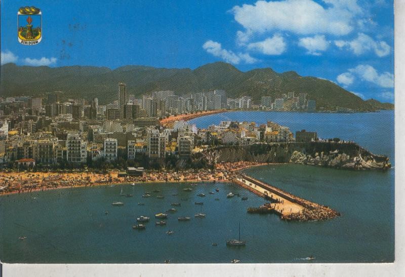 Postal 011954: Vista aerea de Benidorm, Alicante