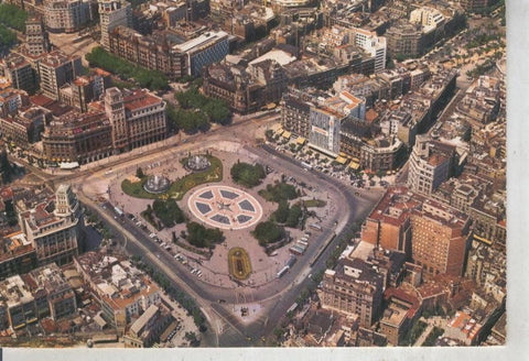 Postal 011981: Vista aera de la plaza cataluña en Barcelona