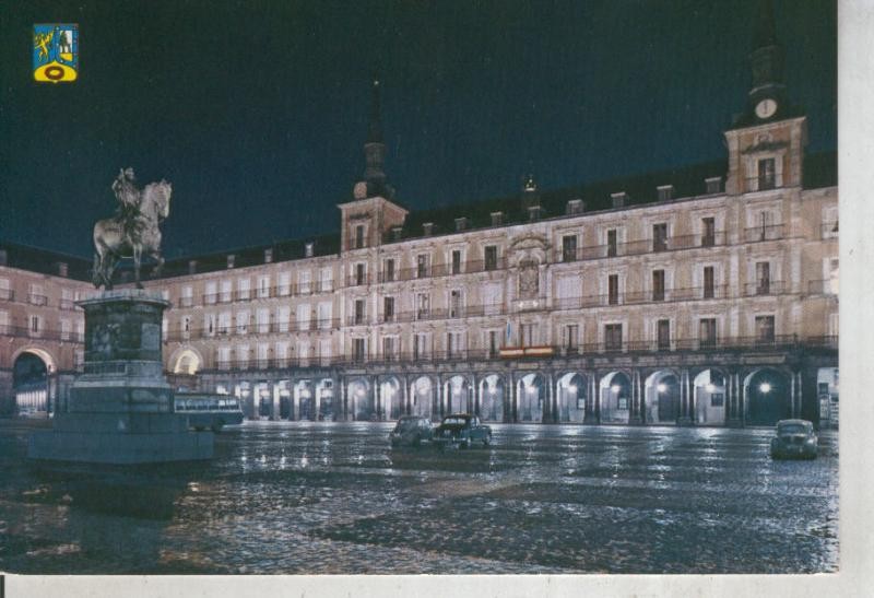 Postal 012004: Vista nocturna de la plaza mayor en madrid