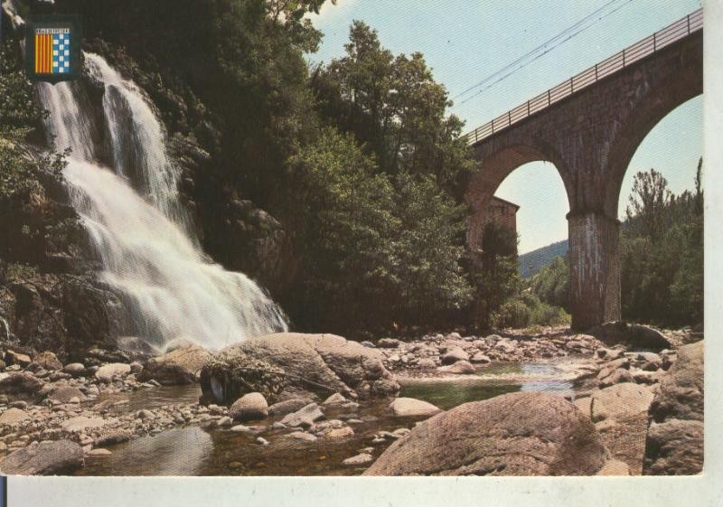 Postal 012055: Cascada de Montegui en Ribes de Freser