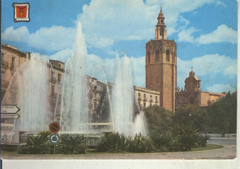 Postal 012058: Fuente Plaza de la Reina y Miguelete de Valencia