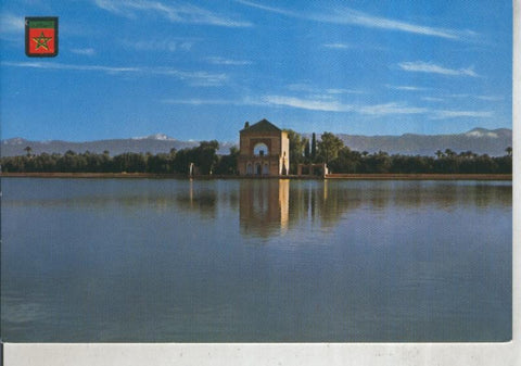 Postal 012073: Estanque y pabellon de la Menara en Marrakech, Marruecos