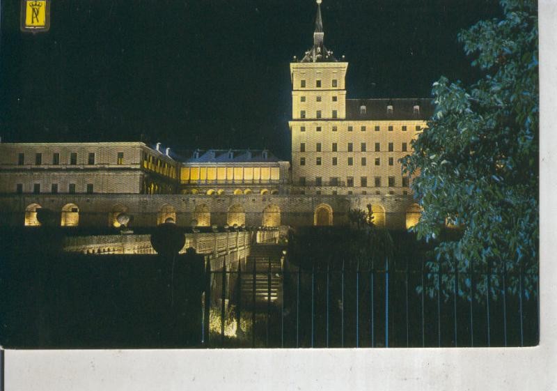 Postal 012083: Vista noctura de El Escorial de Madrid