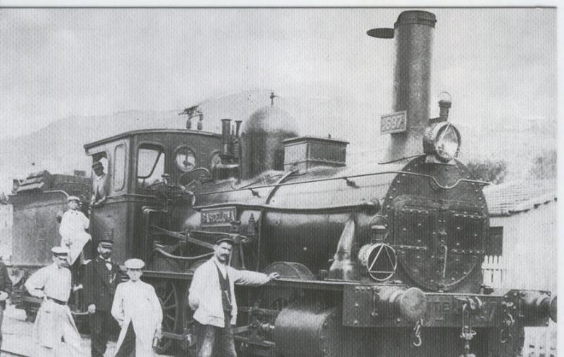 Postal 012193: Locomotora de Vapor Norte 1697-Barcelona-, año 1900