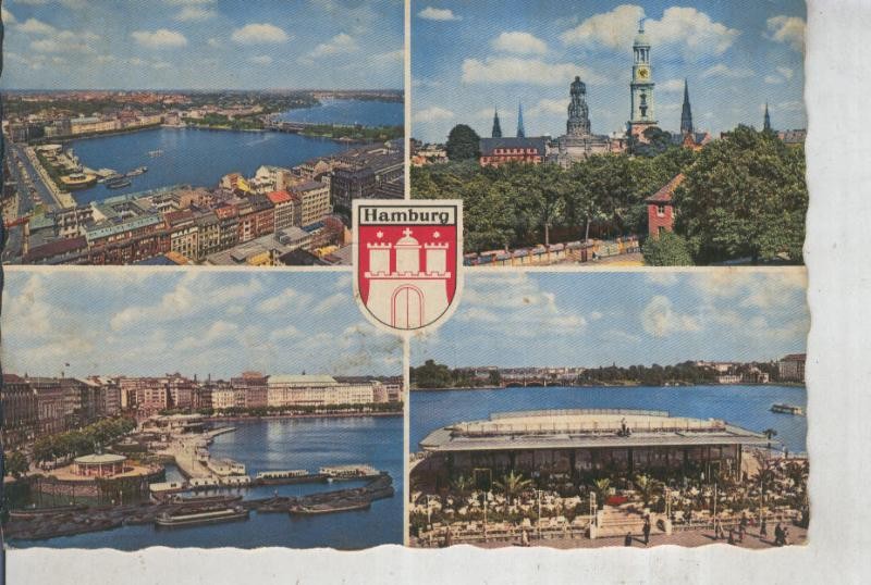 Postal 012263: Vistas varias de Hamburgo, Alemania