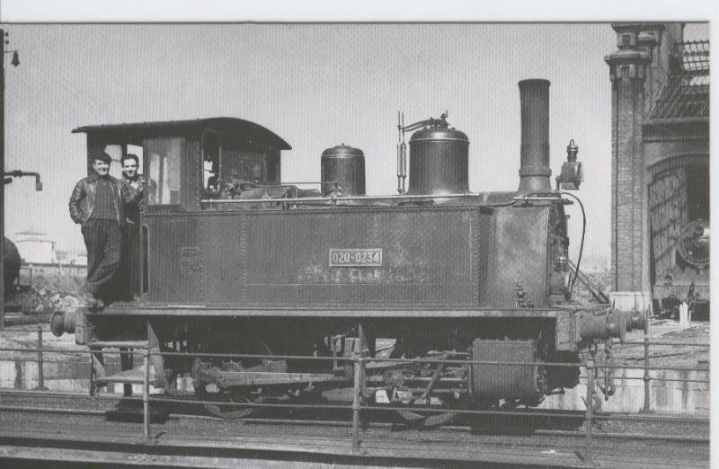 Postal 012295: Locomotora de Vapor 020-0234, deposito de Gerona 20,3,1960
