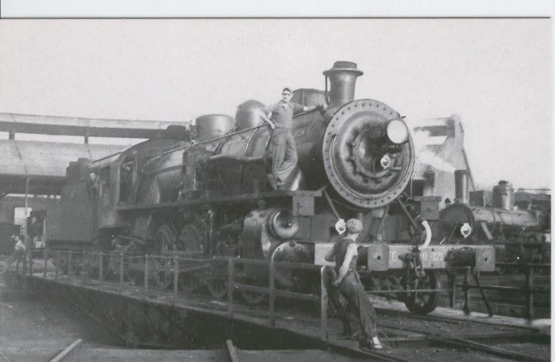 Postal 012301: Locomotora de Vapor 141-2021 en Tarragona, años cincuenta