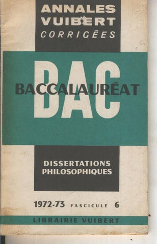 Annales corrigees Baccalaureat 1972-73 numero 06