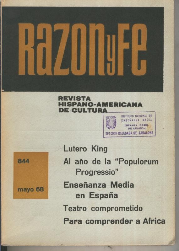 Razon y Fe mayo 1968