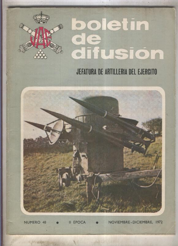 Jefatura de Artilleria del Ejercito numero 48: noviembre/diciembre 1972 (HUELLAS HUMEDAD)