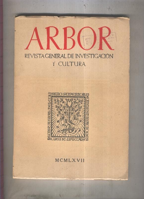Arbor. Revista general de investigacion y cultura numero 255