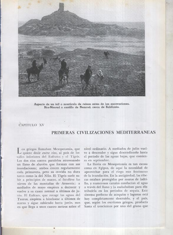 Jose Pijoan: Historia del Mundo  volumen 1, capitulo 15: Primeras civilizaciones mediterraneas