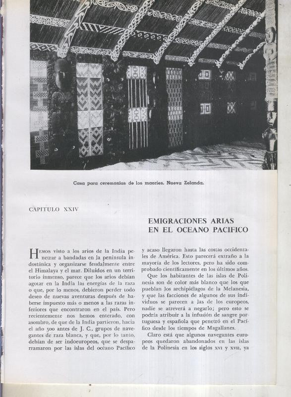 Jose Pijoan: Historia del Mundo  volumen 1, capitulo 24: Emigraciones Arias en el oceano pacifico