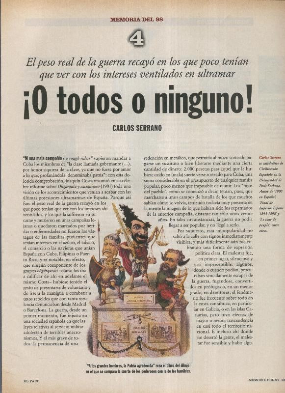 Memoria del 98 fasciculo 04: O todos o ninguno por Carlos Serrano