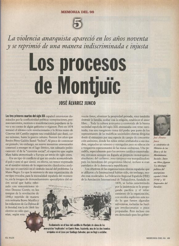 Memoria del 98 fasciculo 05: Los procesos de Montjuic por Jose Alvarez Junco