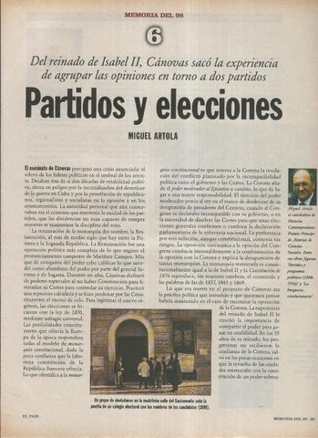 Memoria del 98 fasciculo 06: partidos y elecciones por Miguel Artola