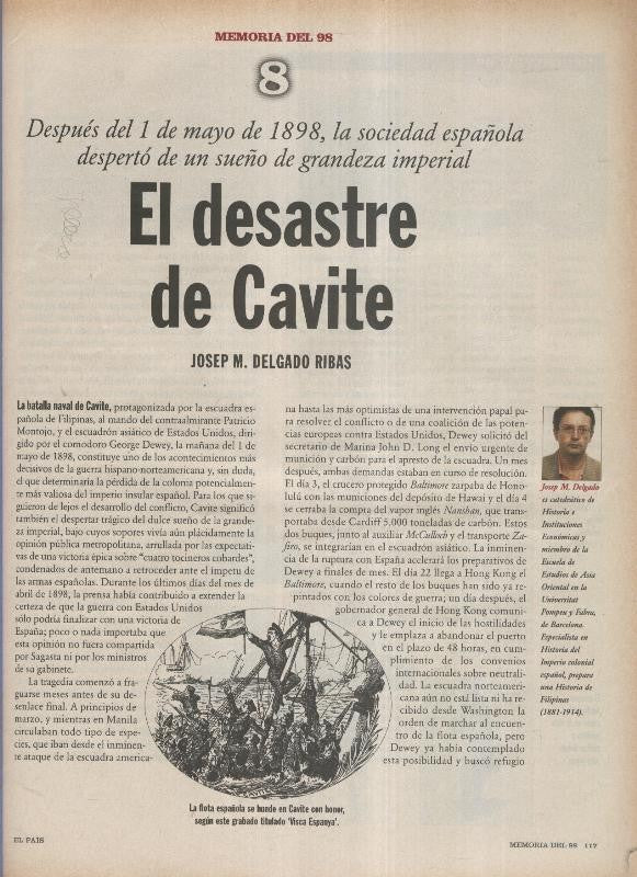 Memoria del 98 fasciculo 08: El desastre de Cavite por Josep M.Delgado Ribas