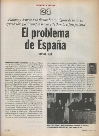 Memoria del 98 fasciculo 24: El problema de España por Santos Julia