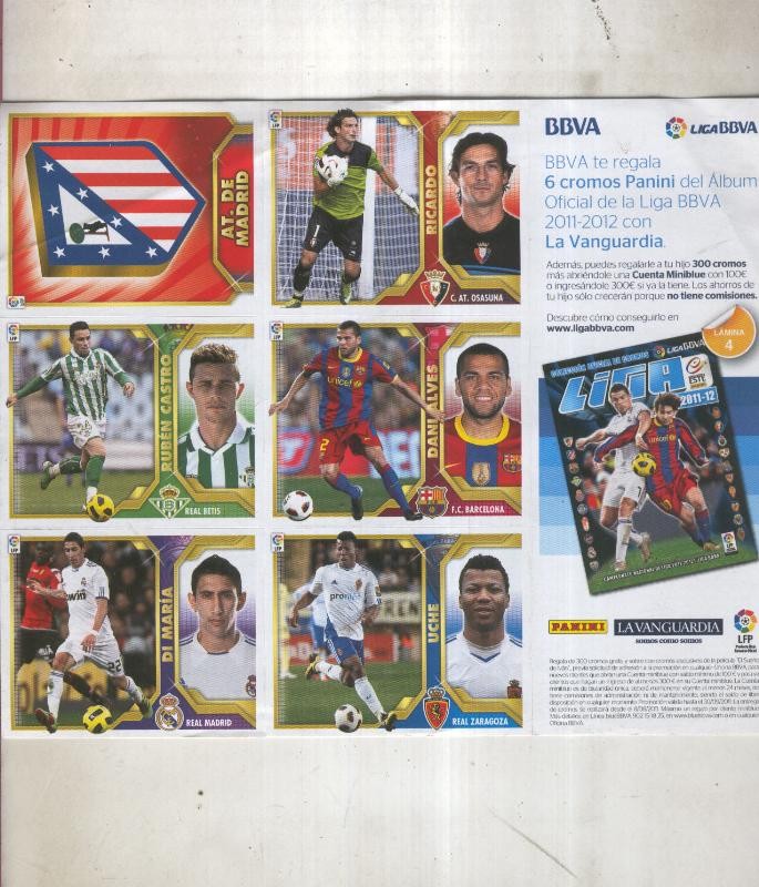Liga 2011-2012, pliego entregado con diario La Vanguardia