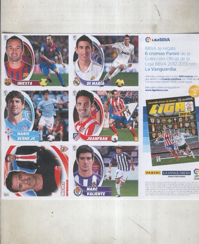 Liga 2012-2013, pliego entregado con diario La Vanguardia