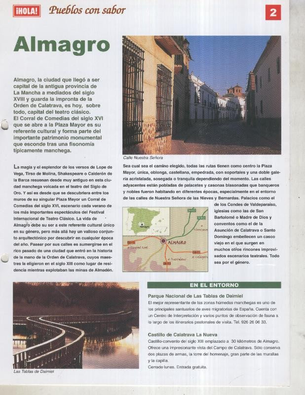 Guia HOLA de pueblos con sabor, ficha 02: Almagro