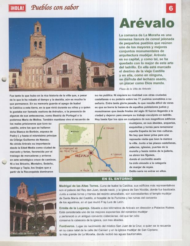 Guia HOLA de pueblos con sabor, ficha 06: Arevalo