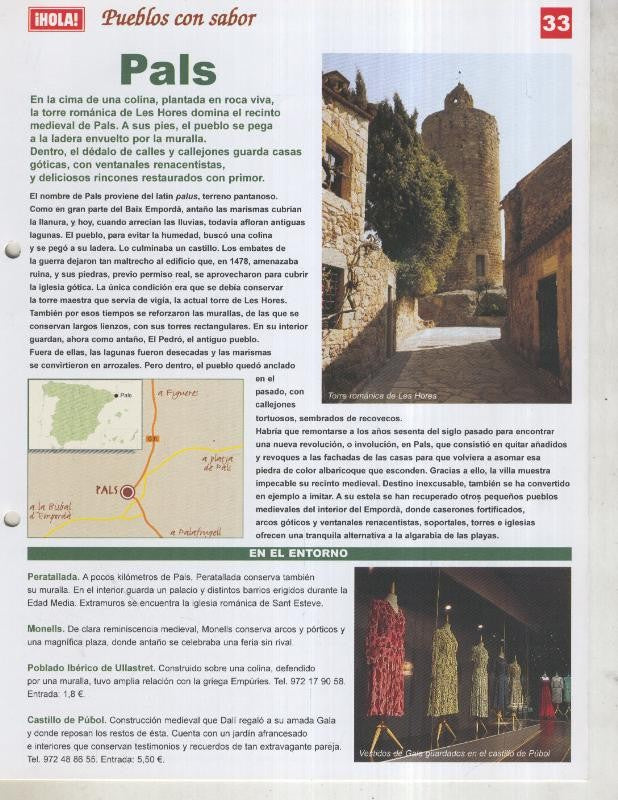 Guia HOLA de pueblos con sabor, ficha 33: Pals