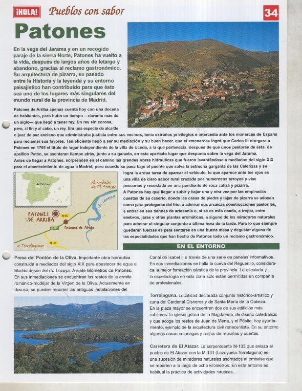 Guia HOLA de pueblos con sabor, ficha 34: Patones
