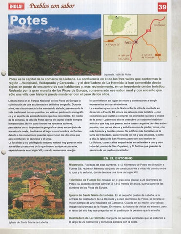 Guia HOLA de pueblos con sabor, ficha 39: Potes