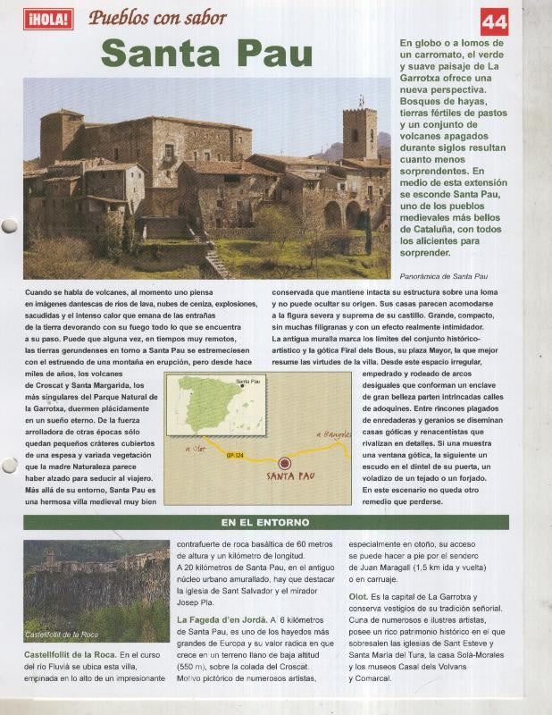 Guia HOLA de pueblos con sabor, ficha 44: Santa Pau
